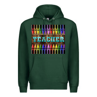 Sports Green Teacher Crayons Tumbler Premium Hoodie - LillyAllenDesigns