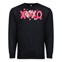 Black xoxo disco heart valentine's day Premium Sweatshirt - MaliasSmallBusiness