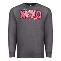 Charcoal Heather xoxo disco heart valentine's day Premium Sweatshirt - MaliasSmallBusiness