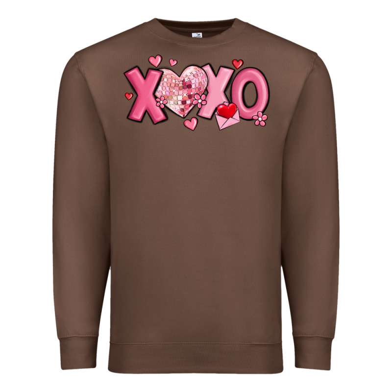 Xoxo Disco Heart Valentine's Day Premium Sweatshirt by MaliasSmallBusiness | Teevron