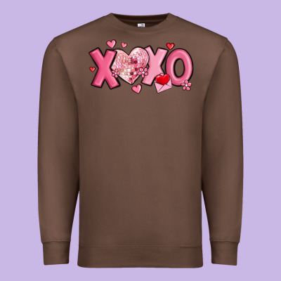 Xoxo Disco Heart Valentine's Day Premium Sweatshirt Designed By Maliassmallbusiness