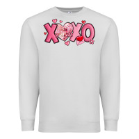 Dove Grey xoxo disco heart valentine's day Premium Sweatshirt - MaliasSmallBusiness