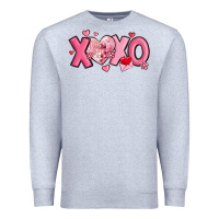 Heather Grey xoxo disco heart valentine's day Premium Sweatshirt - MaliasSmallBusiness