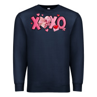 Navy xoxo disco heart valentine's day Premium Sweatshirt - MaliasSmallBusiness