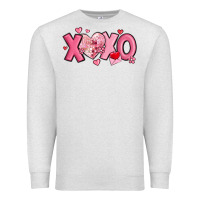 Oatmeal Heather xoxo disco heart valentine's day Premium Sweatshirt - MaliasSmallBusiness