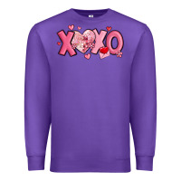 Purple xoxo disco heart valentine's day Premium Sweatshirt - MaliasSmallBusiness