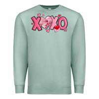 Seafoam xoxo disco heart valentine's day Premium Sweatshirt - MaliasSmallBusiness