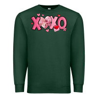 Sports Green xoxo disco heart valentine's day Premium Sweatshirt - MaliasSmallBusiness
