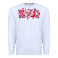 White xoxo disco heart valentine's day Premium Sweatshirt - MaliasSmallBusiness