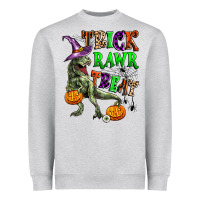 Heather Grey trick rawr treat Heavyweight Sweatshirt - Zillion Design Studio