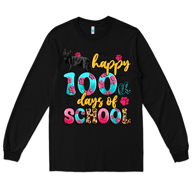 Happy 100th Days Of School Cat Long Sleeve Tee by Artiststas | Teevron