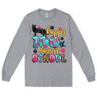 Heather Grey happy 100th days of school cat Long Sleeve Tee - Artiststas