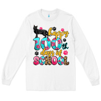 White happy 100th days of school cat Long Sleeve Tee - Artiststas