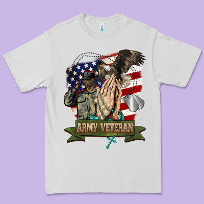 Army Veteran  Pray Premium Tee Designed By Barkaloodesign
