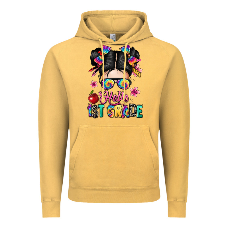 Hello First Grade Vintage Hoodie by texasbilliewilder | Teevron