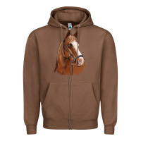 Chestnut horse portrait Zipper Hoodie - Artiststas