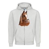 Dove Grey horse portrait Zipper Hoodie - Artiststas