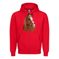 Red horse portrait Zipper Hoodie - Artiststas