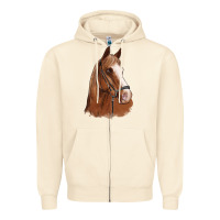 Sandshell horse portrait Zipper Hoodie - Artiststas