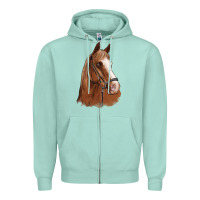 Seafoam horse portrait Zipper Hoodie - Artiststas