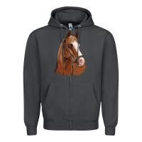 Smoke horse portrait Zipper Hoodie - Artiststas