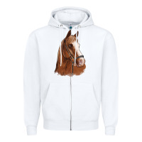 White horse portrait Zipper Hoodie - Artiststas
