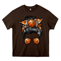 Chocolate Brown basketball mom Heavy Core Tee - RacoonDesign
