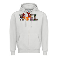 Dove Grey noel reindeer Zipper Hoodie - AdoDesignShop