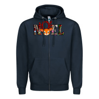 Navy noel reindeer Zipper Hoodie - AdoDesignShop
