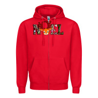 Red noel reindeer Zipper Hoodie - AdoDesignShop