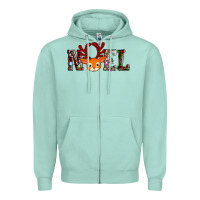 Seafoam noel reindeer Zipper Hoodie - AdoDesignShop