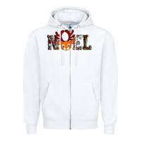 White noel reindeer Zipper Hoodie - AdoDesignShop