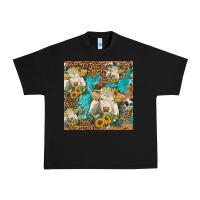 Black sunflowers charolais cow seamless pattern Urban Heavy Tee - HRA Design Shop