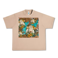 Burro sunflowers charolais cow seamless pattern Urban Heavy Tee - HRA Design Shop