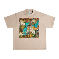 French Oak sunflowers charolais cow seamless pattern Urban Heavy Tee - HRA Design Shop