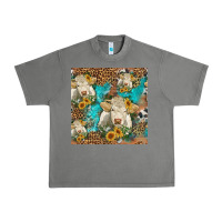 Tornado sunflowers charolais cow seamless pattern Urban Heavy Tee - HRA Design Shop