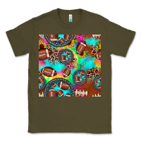 Army Green football tie dye gemstone sunflower seamless pattern Classic Tee - JahusDesignShop