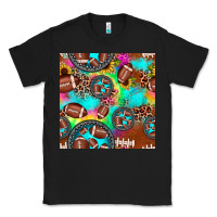 Black football tie dye gemstone sunflower seamless pattern Classic Tee - JahusDesignShop