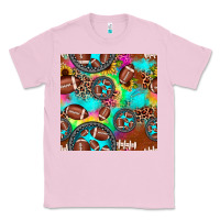 Bubblegum Pink football tie dye gemstone sunflower seamless pattern Classic Tee - JahusDesignShop