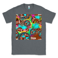 Charcoal Heather football tie dye gemstone sunflower seamless pattern Classic Tee - JahusDesignShop