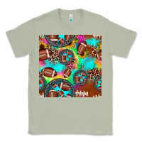 Matcha football tie dye gemstone sunflower seamless pattern Classic Tee - JahusDesignShop