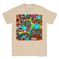 Mushroom football tie dye gemstone sunflower seamless pattern Classic Tee - JahusDesignShop