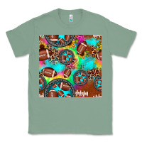 Sage football tie dye gemstone sunflower seamless pattern Classic Tee - JahusDesignShop