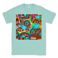 Seafoam football tie dye gemstone sunflower seamless pattern Classic Tee - JahusDesignShop