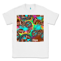 White football tie dye gemstone sunflower seamless pattern Classic Tee - JahusDesignShop