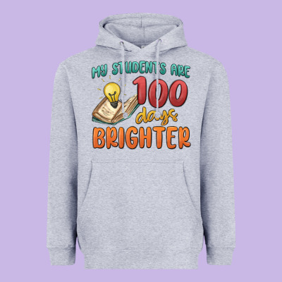 My Students 100 Days Brighter Heavyweight Hoodie Designed By Maliassmallbusiness