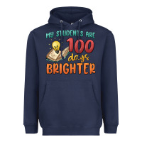 Navy my students 100 days brighter Heavyweight Hoodie - MaliasSmallBusiness