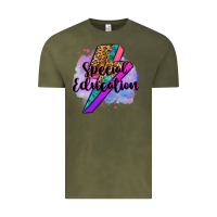 Vintage Olive special eduation teacher lightning bolt Vintage Tee - Zillion Design Studio