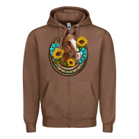 Chestnut western horseshoe horse sunflowers gemstone Zipper Hoodie - Artiststas