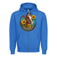 True Royal western horseshoe horse sunflowers gemstone Zipper Hoodie - Artiststas